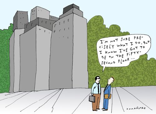 'I'm not sure precisely what I do, but I know I've got to be on the fifty-second floor...'