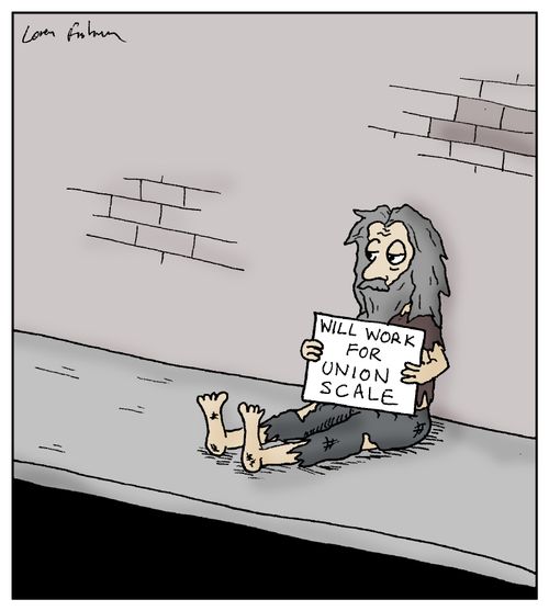 'Will work for union scale.'
