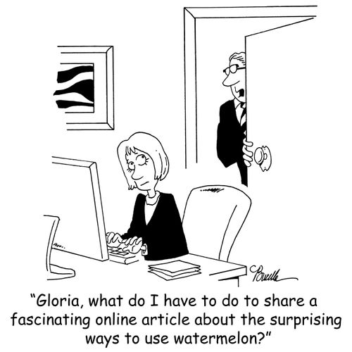 'Gloria, what do I have to do to share a fascinating online article about the surprising ways to use watermelon?'