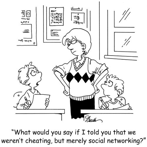 'What would you say if I told you that we weren't cheating, but merely social networking?'