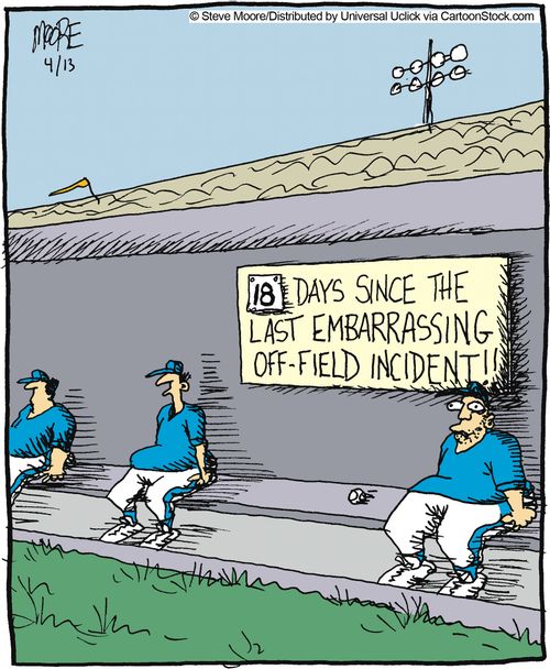 18 Days Since the Last Embarrassing Off-Field Incident.