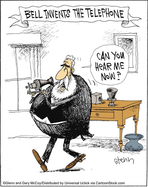 Bell invents the telephone.