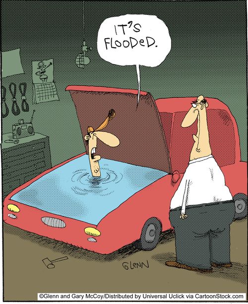 'It's flooded.'