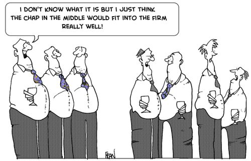 I don't know what it is but I just think the chap in the middle would fit into the firm REALLY well.