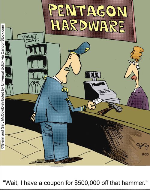 'Wait, I have a coupon for $500,000 off that hammer.'