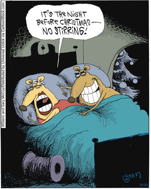'It's the night before Christmas - No stirring!'