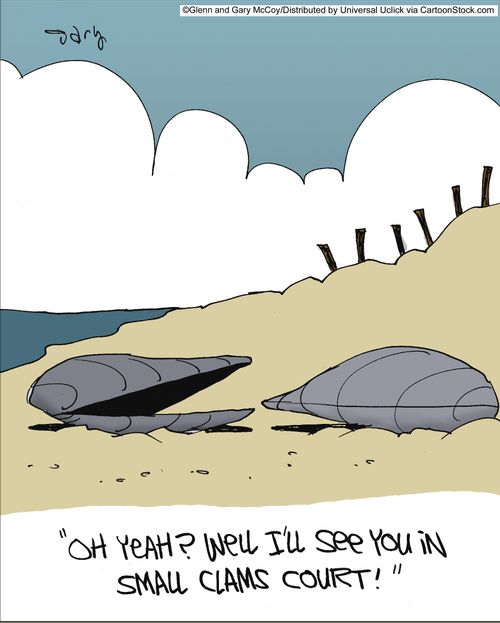 'Oh yeah? Well I'll see you in small clams court!'