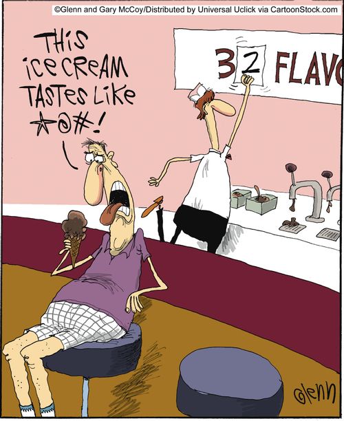 'This ice cream tastes like *@#!'