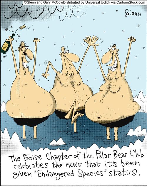 The Boise Chapter of the Polar Bear Club celebrates the news that it's been given 'Endangered Species' status.