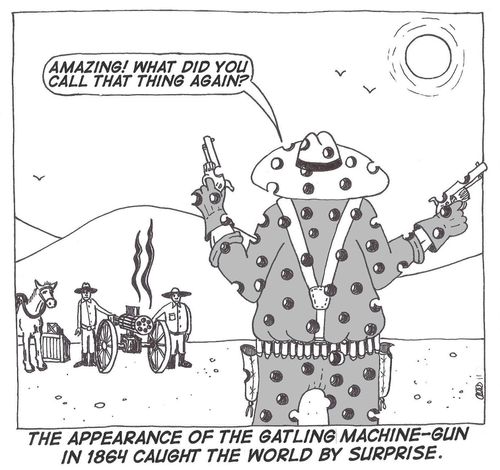 The Appearance of the Gatling Machine-Gun in 1864 caught the world by surprise.