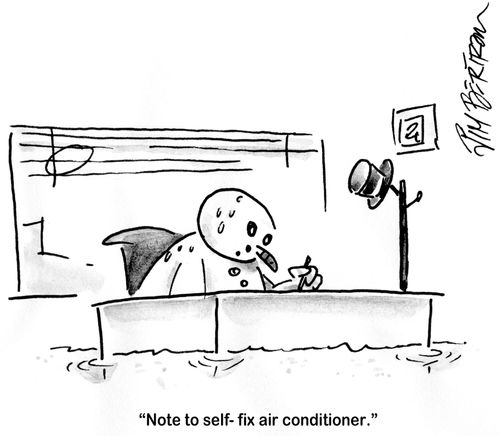 'Note to self - fix air conditioner.'