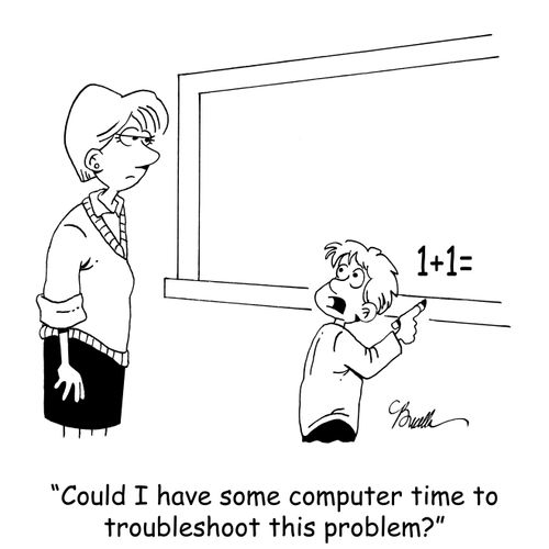 'Could I have some computer time to troubleshoot this problem?'