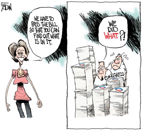 'We have to pass the bill so that you can find out what is in it.'