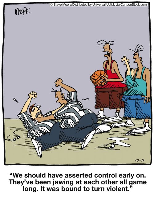 'We should have asserted control early on. They've been jawing at each other all game long. It was bound to turn violent.'