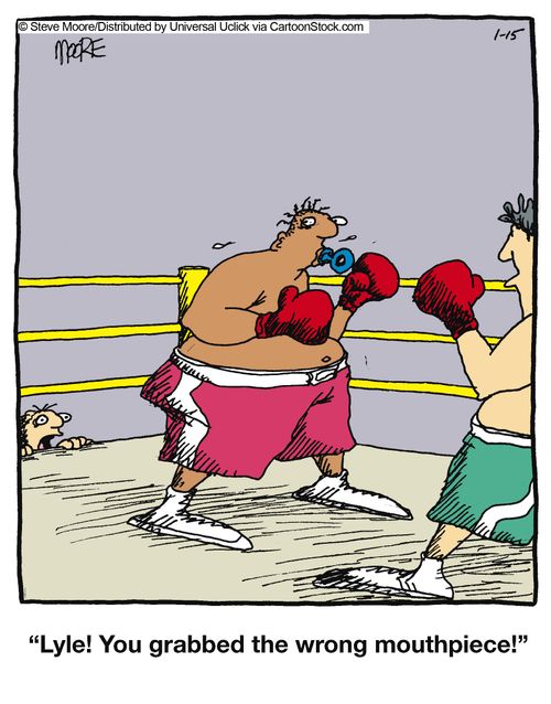 'Lyle! You grabbed the wrong mouthpiece!'