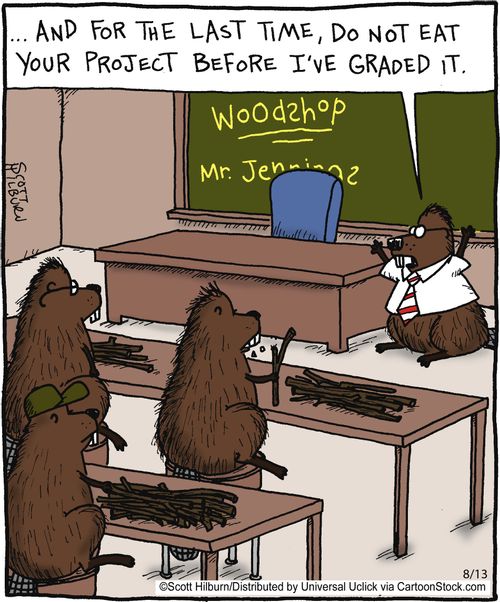 '...And for the last time, do not eat your project before I've graded it.'