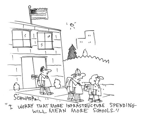 "I worry that more infrastructure spending will mean more schools!"