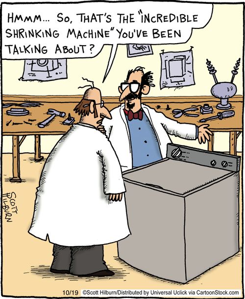 'Hmm. . . so that's the incredible shrinking machine you've been talking about.'
