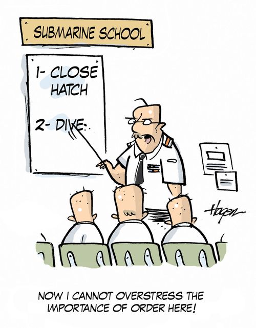 Now I cannot overstress the importance of order here!