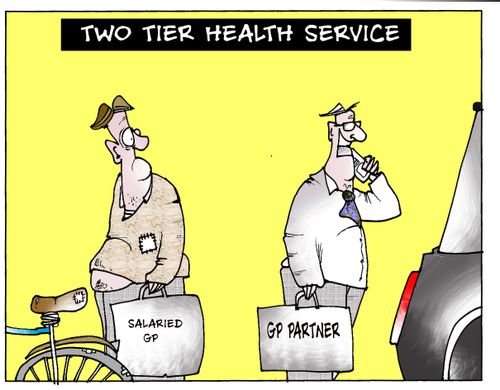 Two tier health service...salaried GP...GP partner.