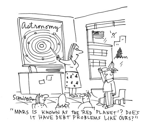 'Mars is known as the 'red planet'? Does it have debt problem like ours?'
