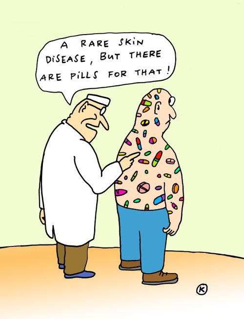 'A rare skin disease, but there are pills for that!'