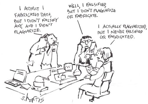'I admit I fabricated data, but I didn't falsify any, and I didn't plagiarize.'  