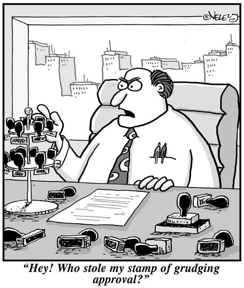 'Hey! Who stole my stamp of grudging approval?'