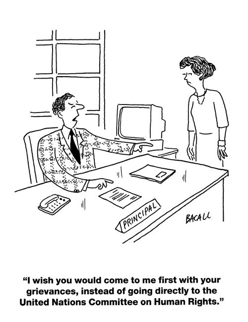 'I wish you would come to me first with your grievances, instead of going directly to the United Nations Committee on Human Rights.'