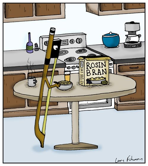 A bow eating 'Rosin Bran'