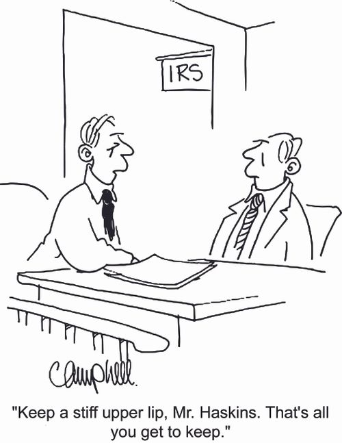 'Keep a stiff upper lip, Mr. Haskins. That's all you get to keep.'