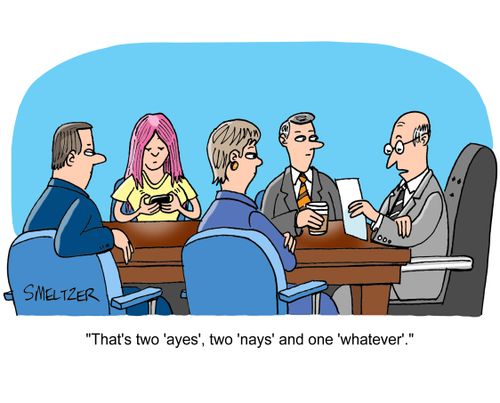 'That's two 'ayes', two 'nays' and one 'whatever'.'