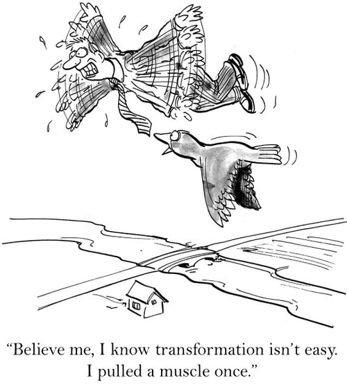 'Believe me, I know transformation isn't easy. I pulled a muscle once.'