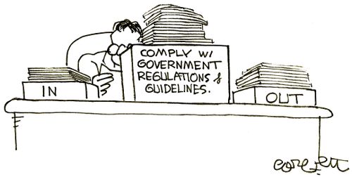 Desk Organizers: 'Comply with Government Regulations and Guidelines.'