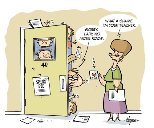 Crowded classrooms: 'Sorry lady, no more room.'