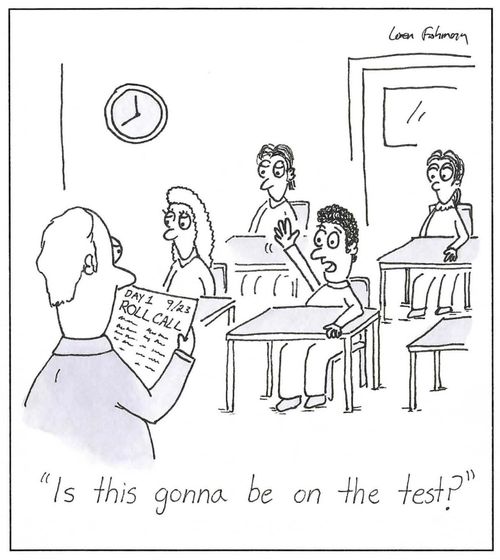 'Is this gonna be on the test?'