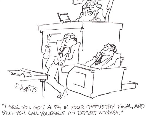 'I see you got a 74 in your chemistry final, and still you call yourself an expert witness.'