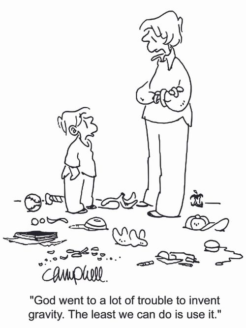 'God went to a lot of trouble to invent gravity. The least we can do is use it.'