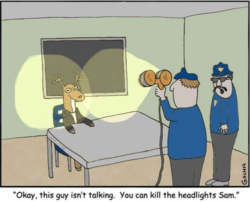 'Okay, this guy isn't talking. You can kill the headlights Sam.'