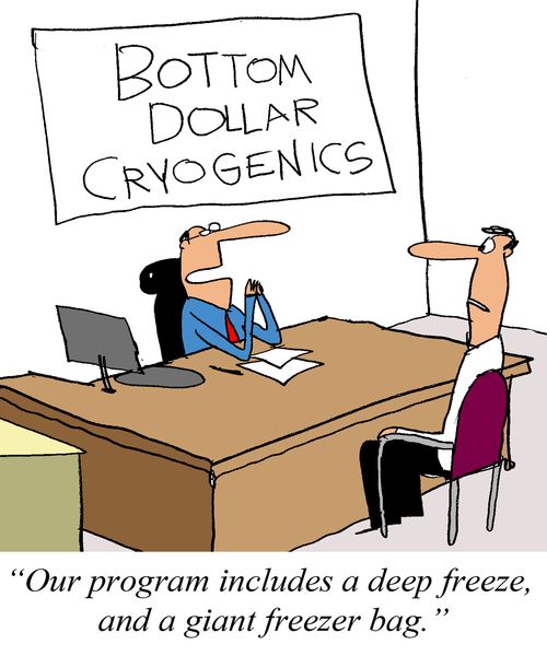 'Our program includes a deep freeze, and a giant freezer bag.'