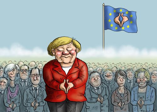 A typical gesture of Merkel.