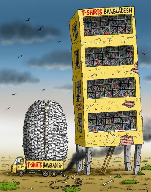 Unsafe factories in Bangladesh.