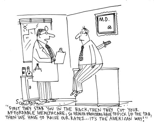 'First they stab you in the back, then they cut your affordable healthcare. . . it's the American way!'