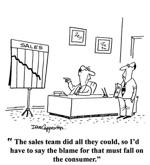 'The sales team did all they could, so I'd have to say the blame for that must fall on the consumer.'