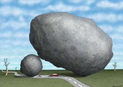 Boulder in life's journey.