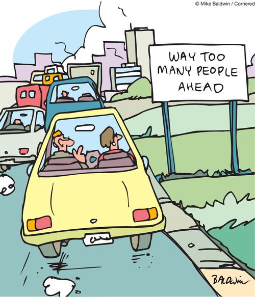 Way too many people ahead...