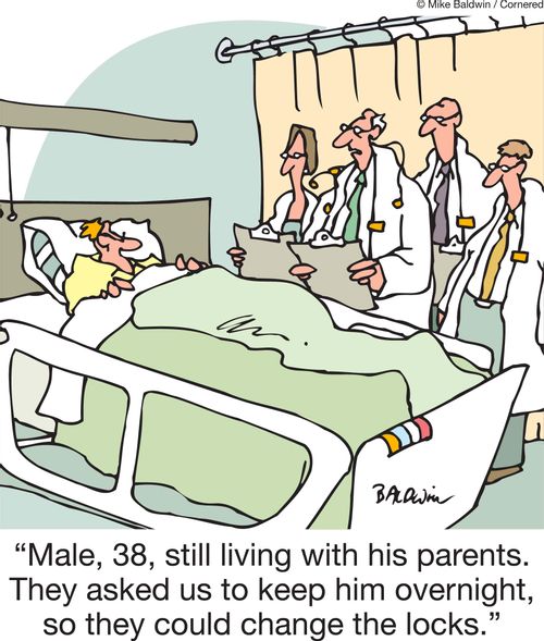 'Male, 38, still living with his parents. They asked us to keep him overnight, so they could change the locks.'