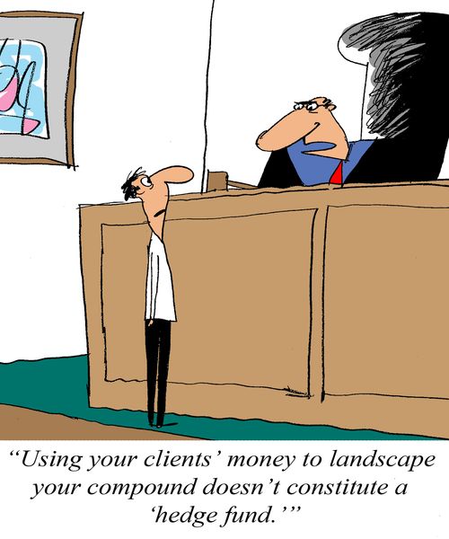 'Using your clients' money to landscape your compound doesn't constitute a 'hedge fund'.'