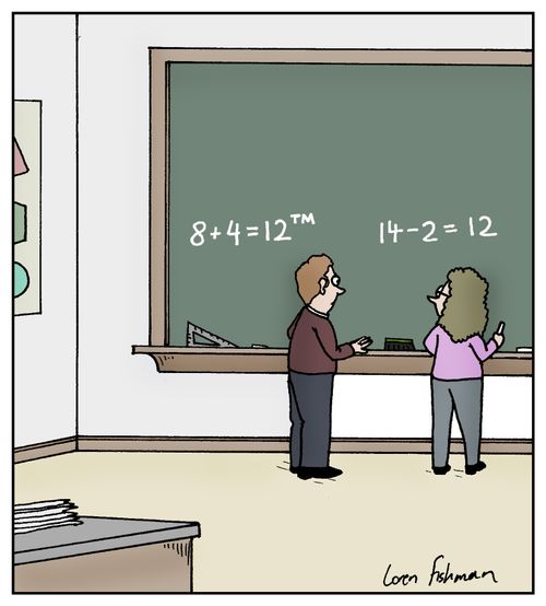 Trademarked answer in math class.