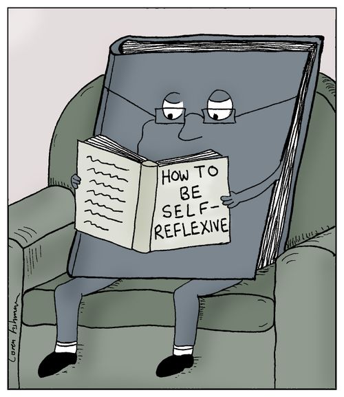 Book reading a work titled: 'How to be self-reflexive.'